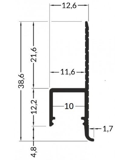 1m Plaster-in LED profile DWT1 for ceiling and drywall, with opal diffuser 1m Plaster-in LED profile DWT1 for ceiling and drywall, with opal diffuser