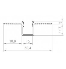 1m Plaster-in LED profile C3T for ceiling and drywall, opal cover 1m Plaster-in LED profile C3T for ceiling and drywall, opal cover