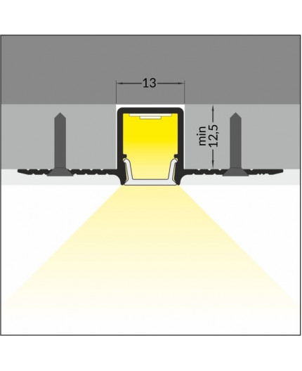 1m Plaster-in LED profile C3T for ceiling and drywall, opal cover 1m Plaster-in LED profile C3T for ceiling and drywall, opal cover
