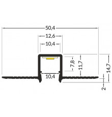 2m Plaster-in LED profile C3T for ceiling and drywall, opal cover 2m Plaster-in LED profile C3T for ceiling and drywall, opal cover
