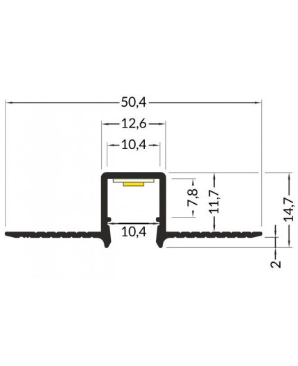 2m Plaster-in LED profile C3T for ceiling and drywall, opal cover 2m Plaster-in LED profile C3T for ceiling and drywall, opal cover