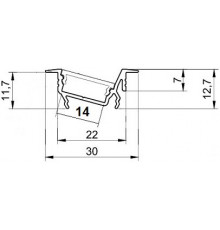 LED profile DIAGONAL14 F/TY anod. LED profile DIAGONAL14 F/TY anod.