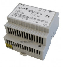 60W 12VDC Switching Power Supply for DIN Rail Mounting, Vadsbo