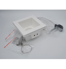 Square - Gypsum Plaster-In Recessed Baffled Ceiling Downlight, GU10