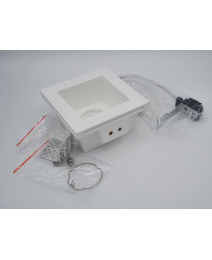 Square - Gypsum Plaster-In Recessed Baffled Ceiling Downlight, GU10 Square - Gypsum Plaster-In Recessed Baffled Ceiling Downlight, GU10