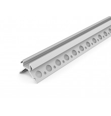 1m U270-Tile LED profile (anodized, silver), set with cover