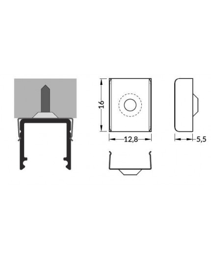 T2, MT2 metal clip spring Black for LED profile T2, MT2 metal clip spring Black for LED profile