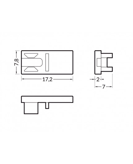 1m recessed LED profile IN1 (anodized, silver), set with milky cover 1m recessed LED profile IN1 (anodized, silver), set with milky cover