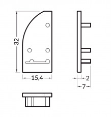 WAY1 extra end cap for LED profile WAY1 extra end cap for LED profile