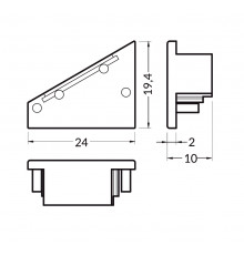 T3 extra end cap for LED profile T3 extra end cap for LED profile