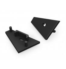 2m T3 LED profile (anodized, black), 24mm x 19mm, set with cover 2m T3 LED profile (anodized, black), 24mm x 19mm, set with cover