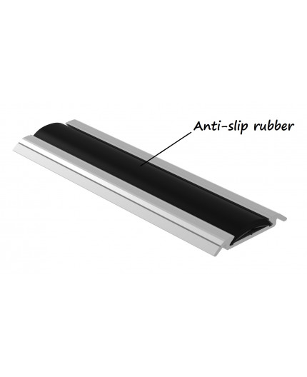 1m profile floor extrusion Bus3 anodized aluminium silver rubber insert 1m profile floor extrusion Bus3 anodized aluminium silver rubber insert