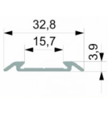 1m profile floor extrusion Bus3 anodized aluminium silver rubber insert 1m profile floor extrusion Bus3 anodized aluminium silver rubber insert