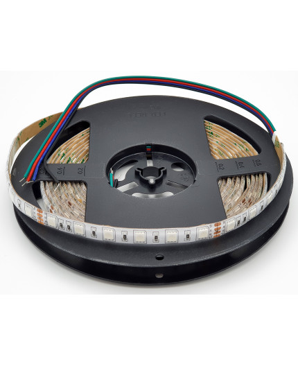 24VDC LED tape, RGB, 14.4W/m, 60LED/m, IP54, 5m (72W, 300 LED) SMD5050