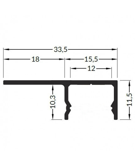 LED profile UNI-TILE12 180deg C PLUS anod. LED profile UNI-TILE12 180deg C PLUS anod.