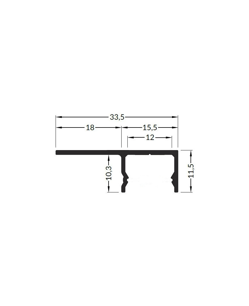 LED profile UNI-TILE12 180deg C PLUS anod. - U180-Tile LED Profiles ...