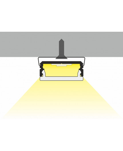 1m T22L LED profile (anodized, silver), 18mm x 8mm, set with cover 1m T22L LED profile (anodized, silver), 18mm x 8mm, set with cover