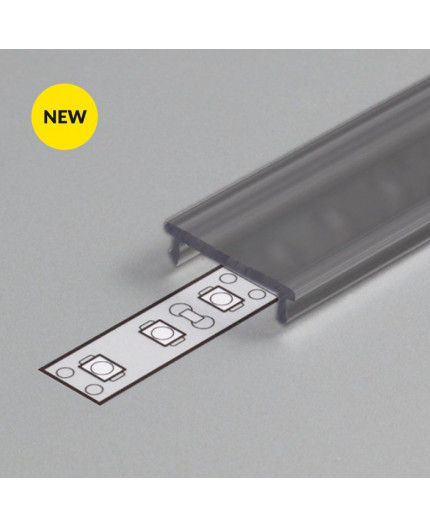 1m T22H LED profile (anodized, silver), 18mm x 18mm, set with cover 1m T22H LED profile (anodized, silver), 18mm x 18mm, set with cover