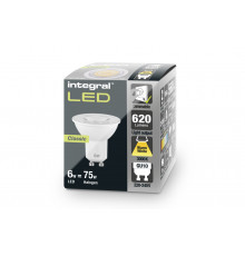 GU10, 5.7W, 620lm, 3000K, Dimmable 36 beam CRI 80 Integral GU10, 5.7W, 620lm, 3000K, Dimmable 36 beam CRI 80 Integral