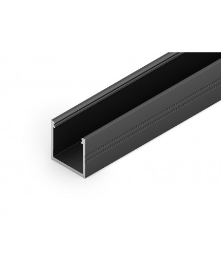 2m LED profile TH2 (anodized, black), set with cover 2m LED profile TH2 (anodized, black), set with cover