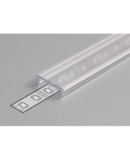 1m T3 LED profile (anodized, black), 24mm x 19mm, set with cover 1m T3 LED profile (anodized, black), 24mm x 19mm, set with cover