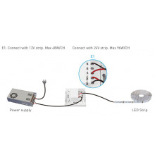 Single zone E1 dimming LED strips touch Panel / Controller Ltech Single zone E1 dimming LED strips touch Panel / Controller Ltech