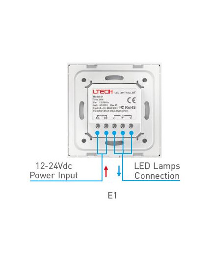 Single zone E1 dimming LED strips touch Panel / Controller Ltech Single zone E1 dimming LED strips touch Panel / Controller Ltech
