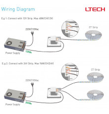 Single / multi zone E2 CCT LED strips touch Panel / Controller Ltech Single / multi zone E2 CCT LED strips touch Panel / Controller Ltech