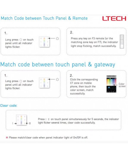 Single / multi zone E3 RGB LED strips touch Panel / Controller Ltech Single / multi zone E3 RGB LED strips touch Panel / Controller Ltech