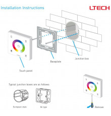 Single zone E4S RGBW LED strips touch Panel / Controller Ltech Single zone E4S RGBW LED strips touch Panel / Controller Ltech