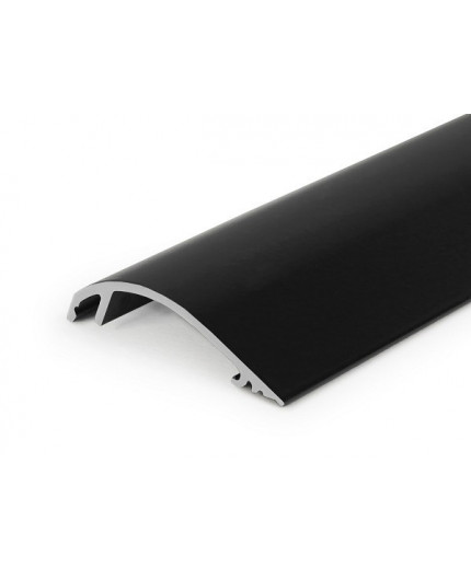 1m black anodized WAY1 LED aluminium profile for passageways, opal cover 1m black anodized WAY1 LED aluminium profile for passageways, opal cover