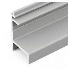 1m silver anodized WAY1 LED aluminium profile for passageways, opal cover 1m silver anodized WAY1 LED aluminium profile for passageways, opal cover