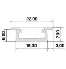 Sample of LED aluminium profile KL1, painted, white, set with diffuser Sample of LED aluminium profile KL1, painted, white, set with diffuser