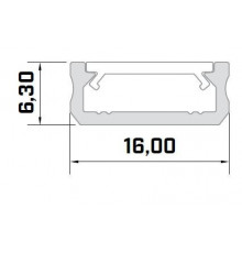 Sample of micro LED profile KL2, painted aluminium white, set with diffuser Sample of micro LED profile KL2, painted aluminium white, set with diffuser
