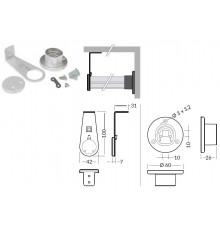 W1 Extra single extension arm / end holder for Oval Wardrobe Clothes Hanging Rail W1 Extra single extension arm / end holder for Oval Wardrobe Clothes Hanging Rail