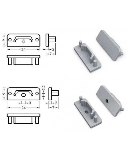 TL2F extra end cap for LED profile TL2F extra end cap for LED profile
