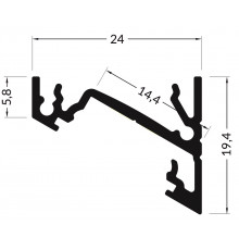 LED profile CORNER14 EE7F/TY black anod. LED profile CORNER14 EE7F/TY black anod.