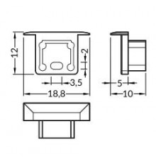 T1 extra end cap for LED profile T1 extra end cap for LED profile