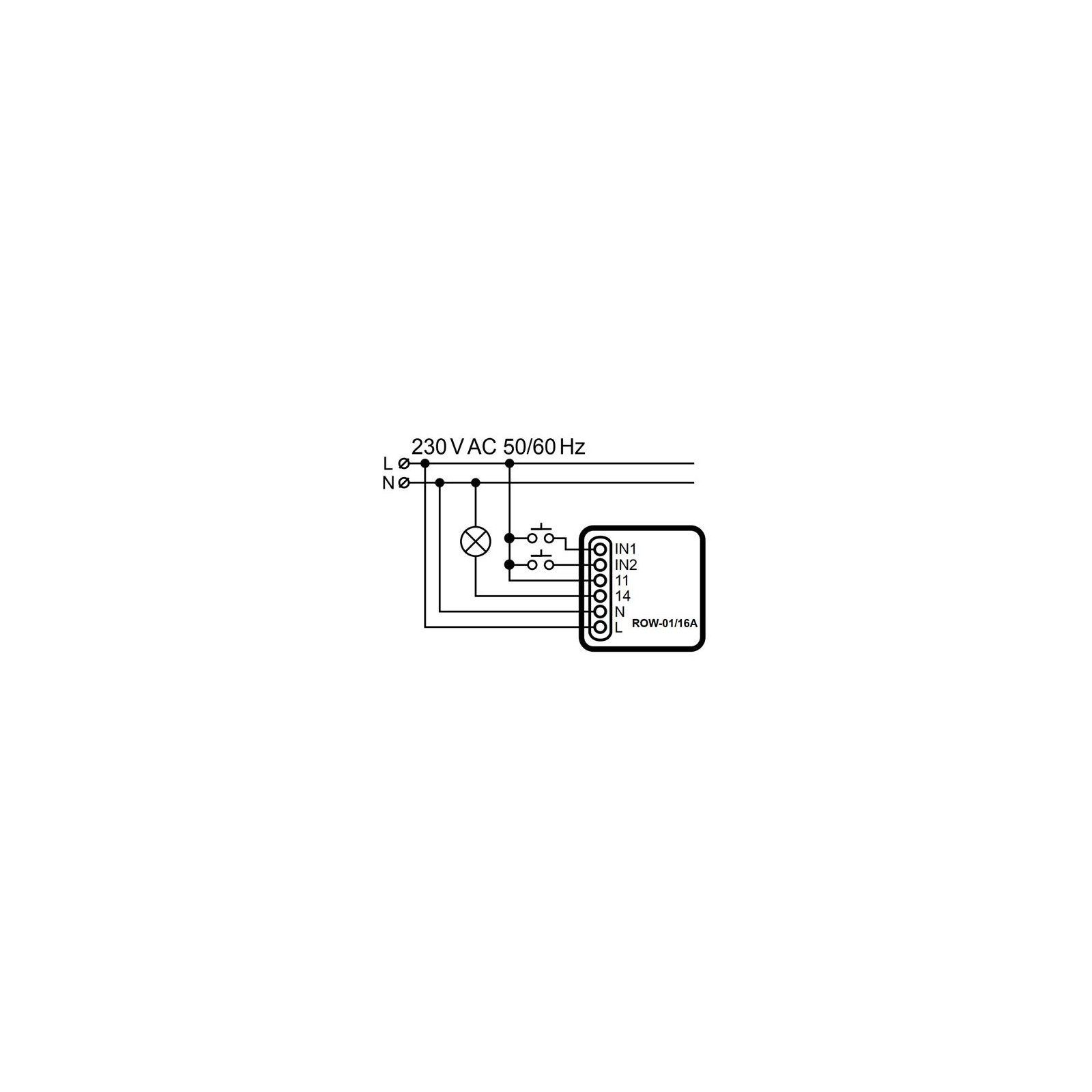 ROW-01/16A, power socket and lights control module, Wi-Fi 1-channel ...