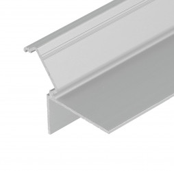 2m Glow-Down LED profile (raw aluminum), set with opal cover 2m Glow-Down LED profile (raw aluminum), set with opal cover