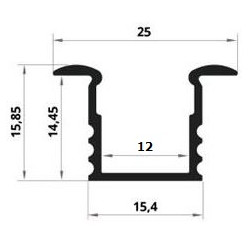 1m white painted EH1 recessed LED aluminium extrusion with diffuser 1m white painted EH1 recessed LED aluminium extrusion with diffuser