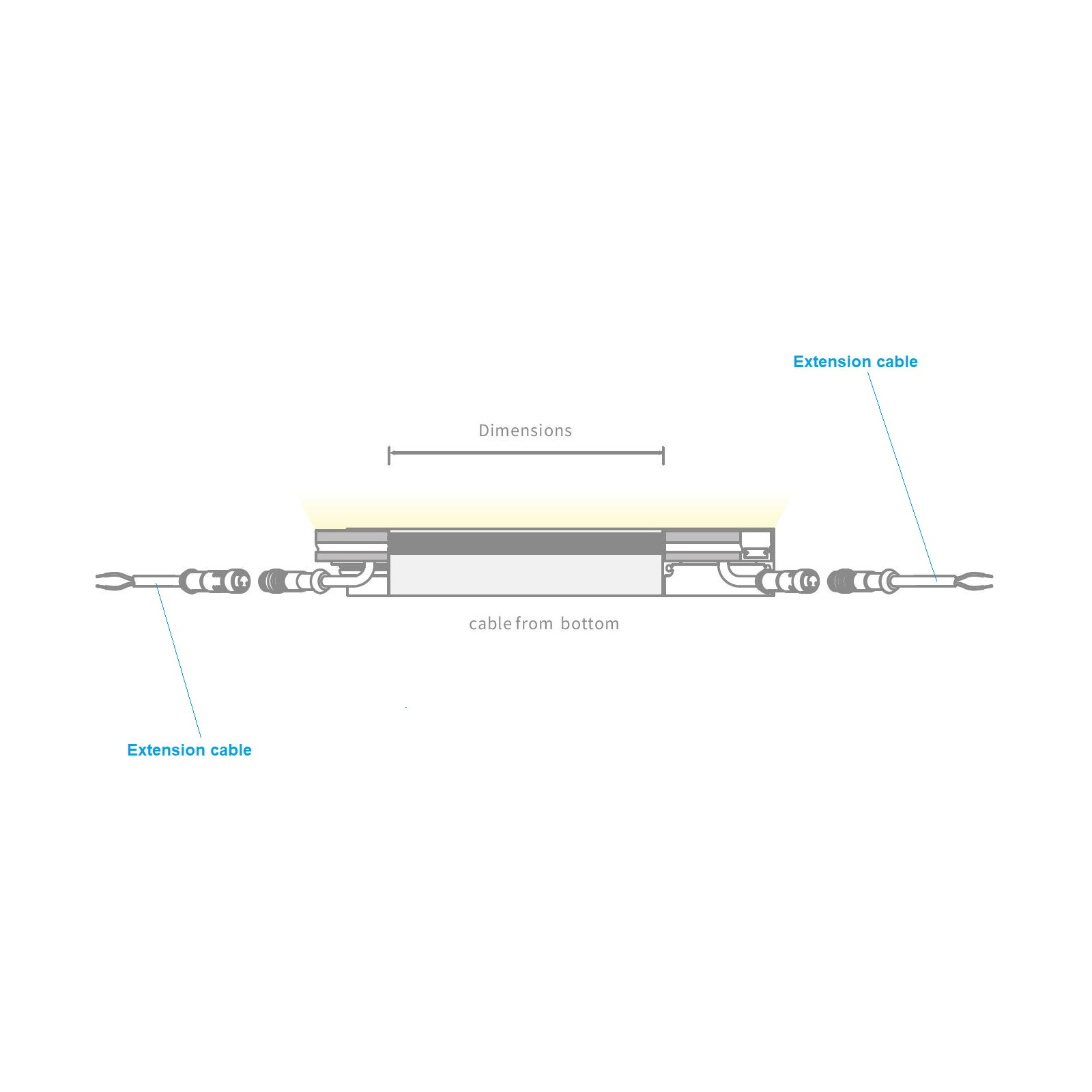 Led Pipe Extensions IP67 Plug with Extension Cable 2.5m For Inground LED Linear Light ...