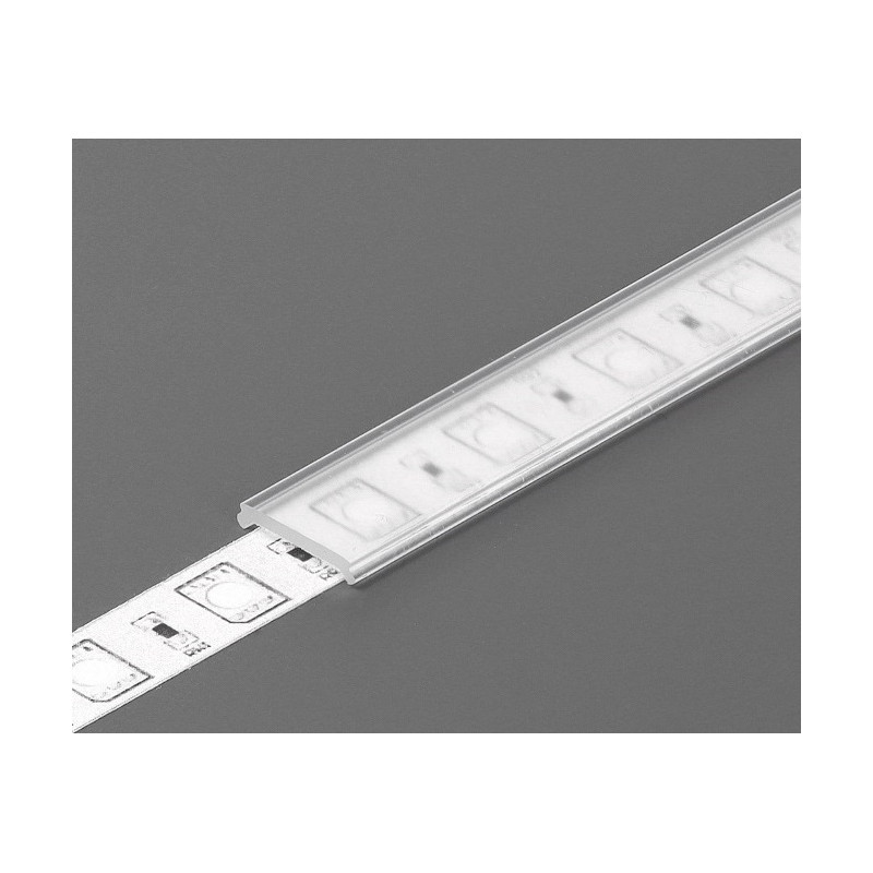 2m LED profile T2 (painted, white) set with cover 12mm x 12mm