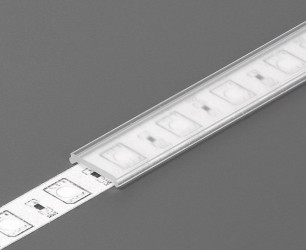 2m recessed T1 LED profile (painted, white), 12mm x 11.2mm, set with cover 2m recessed T1 LED profile (painted, white), 12mm x 11.2mm, set with cover