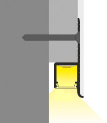3m Plaster-in LED profile DWT1 for ceiling and drywall, opal diffuser 3m Plaster-in LED profile DWT1 for ceiling and drywall, opal diffuser