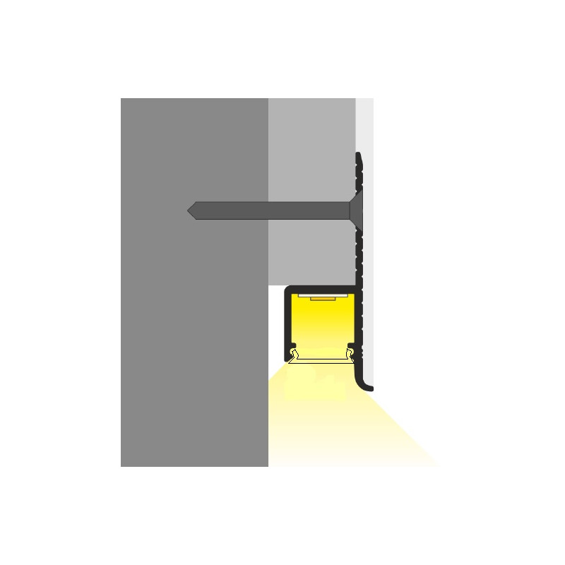 3m Plaster-in LED profile DWT1 for ceiling and drywall, opal diffuser 3m Plaster-in LED profile DWT1 for ceiling and drywall, opal diffuser