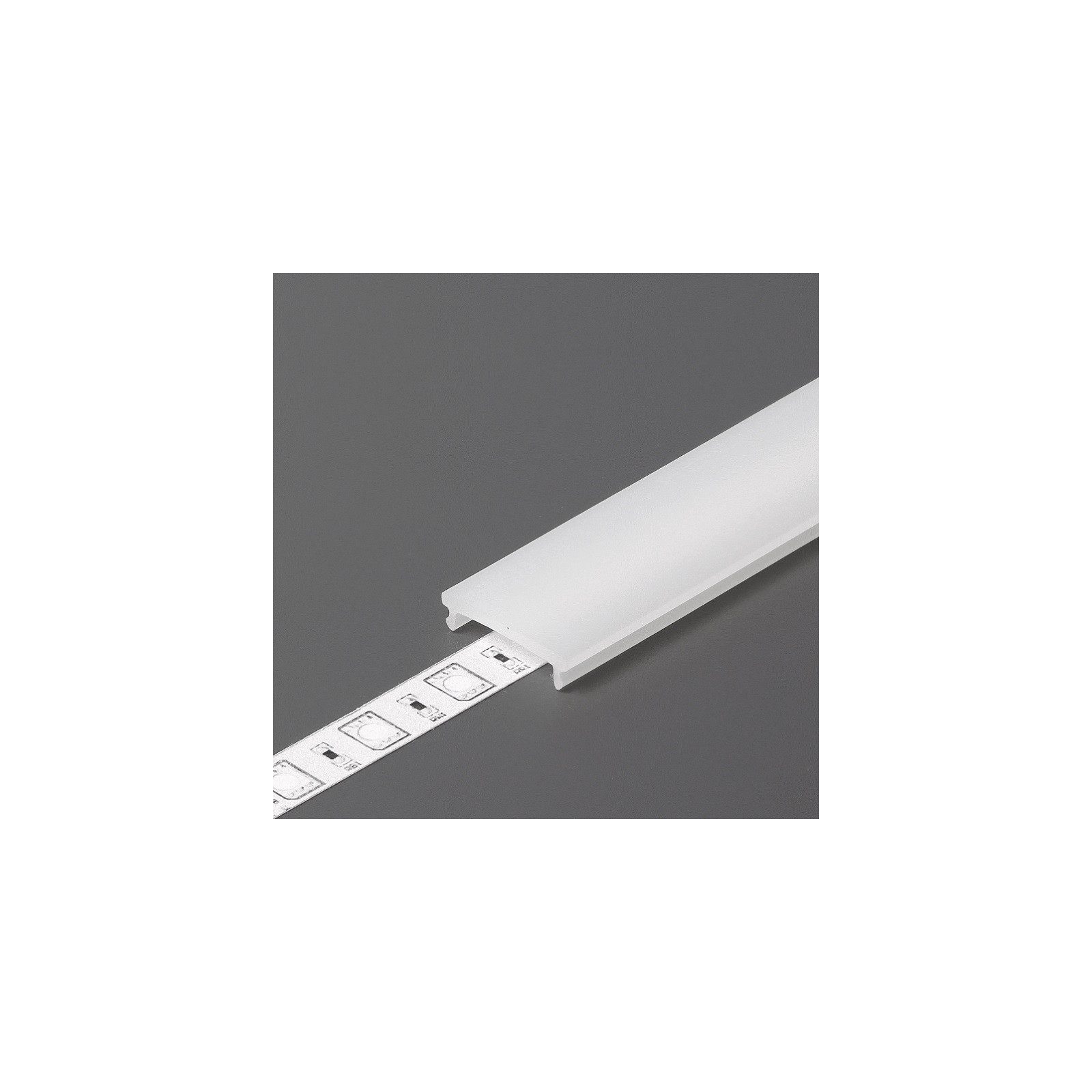 2m recessed T1D LED profile (anodized, silver), set with cover - T1D ...