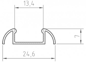 2m silver anodized E4 LED Aluminium U-profile with diffuser 2m silver anodized E4 LED Aluminium U-profile with diffuser