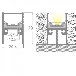 20W, 2m IP67 LED Inground Linear Light 20W, 2m IP67 LED Inground Linear Light