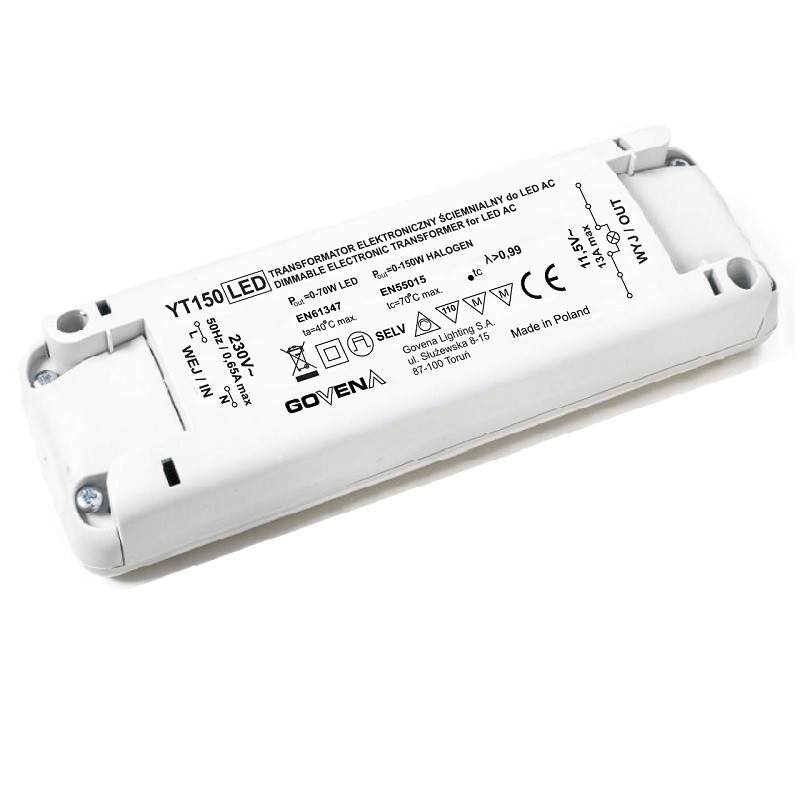 0 - 150W 12VAC Low Voltage Dimmable Electronic Transformer YT150 0 - 150W 12VAC Low Voltage Dimmable Electronic Transformer YT150